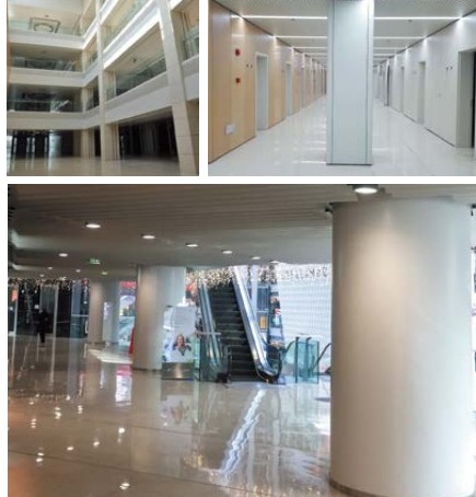 Curved aluminum panels for column cladding