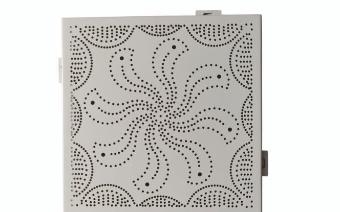Finished spray-coated perforated aluminum solid panel